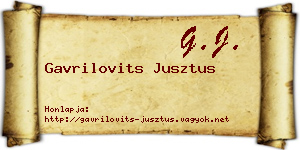 Gavrilovits Jusztus névjegykártya